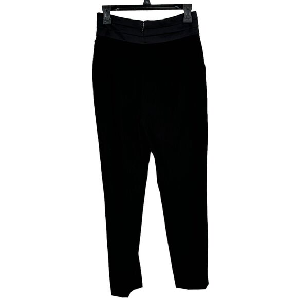 Calvin Klein SZ 2 Career Pants Pocket High-Rise Rear Zip Pleated Waist Black New - Picture 3 of 9